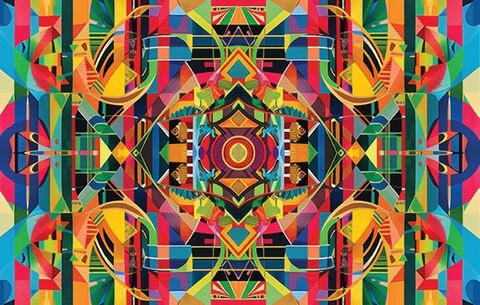 Bright geometric pattern