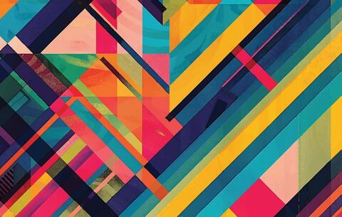 Diagonal colour-block pattern